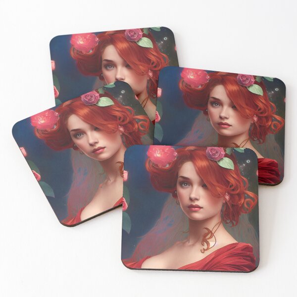 Item preview, Beautiful, Well Endowed, Red-Haired Woman & Roses designed and sold by Styxiann.