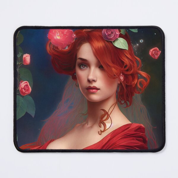 Item preview, Beautiful, Well Endowed, Red-Haired Woman & Roses designed and sold by Styxiann.