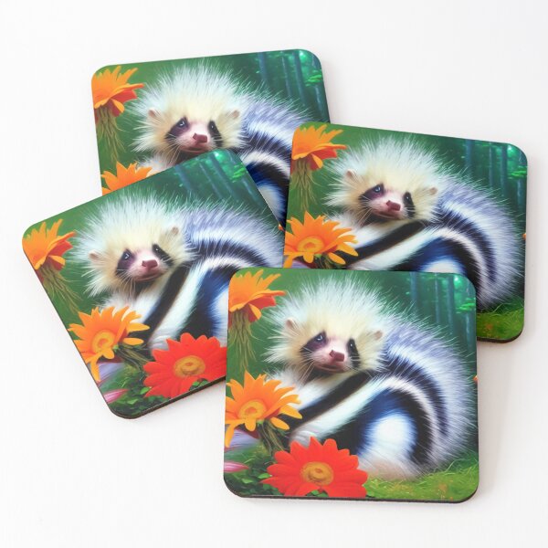 Item preview, Adorable Cute Skunk With Flowers Original Digital Art Design designed and sold by ChorkiePawPress.