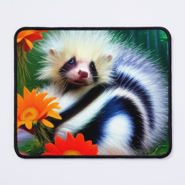 Item preview, Adorable Cute Skunk With Flowers Original Digital Art Design designed and sold by ChorkiePawPress.
