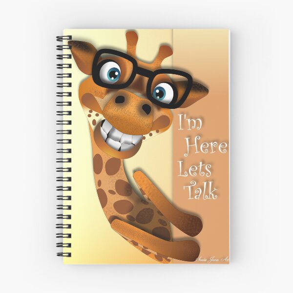 Item preview, cute giraffe quote Im here lets talk. designed and sold by Sonia Jones Art.