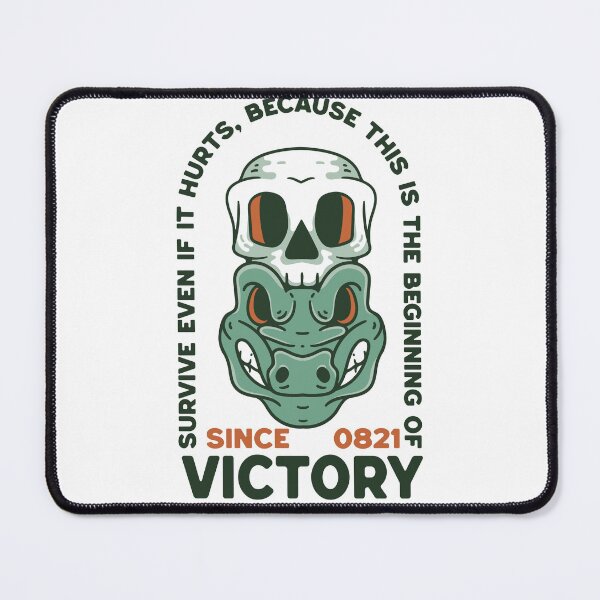 Item preview, survive even if it hurts, because this is the beginning of victory crocodile-with-skull-illustration-retro-style-t-shirt-design designed and sold by tshirtsdesign9.