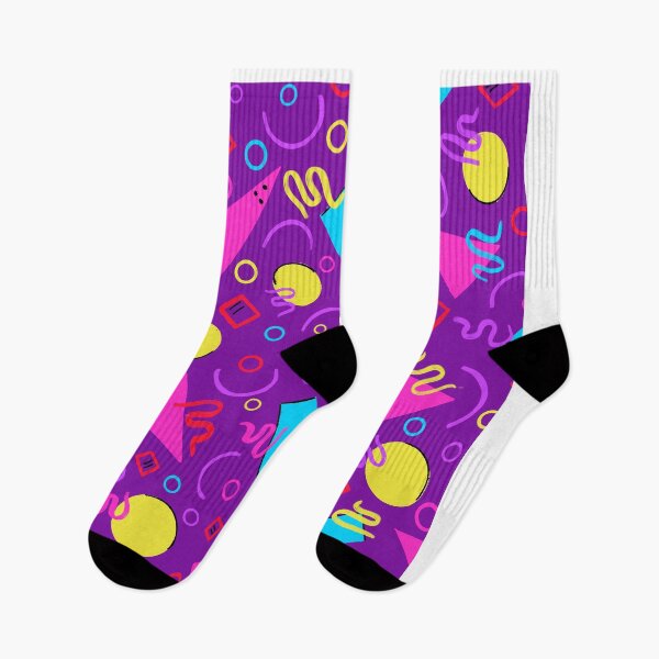 Item preview, Neon Purple 80s Retro Geometric Fun with Squiggles designed and sold by dKarthdesign.