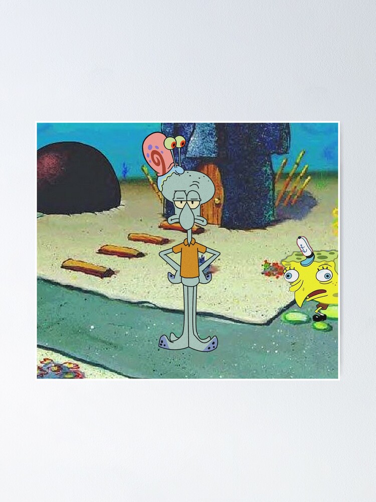 Funny Spongebob Squidward and Gary Scene Poster for Sale by