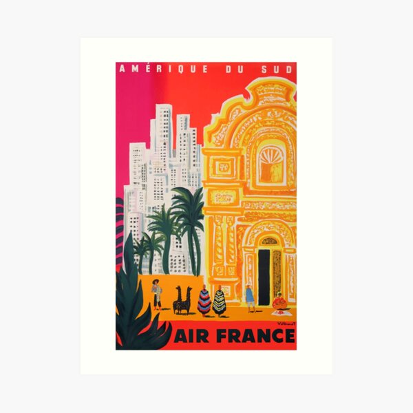 1958 Air France Amérique du Sud Travel Poster Art Print