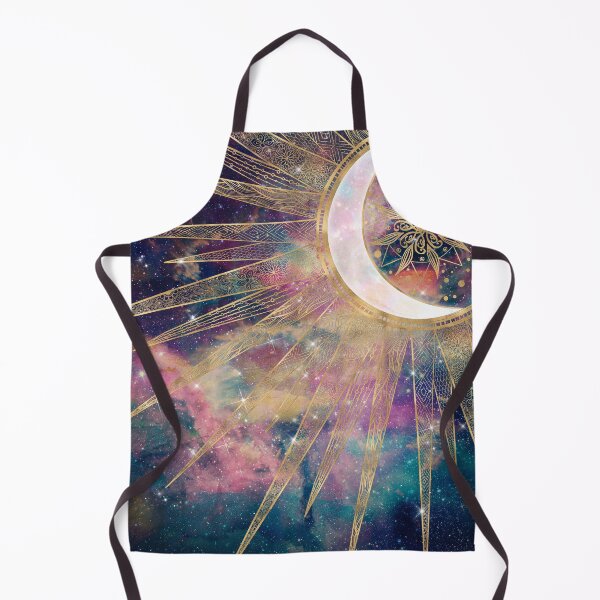 Item preview, Colorful Nebula Gold Doodles Sun Moon Mandala designed and sold by NdesignTrend.