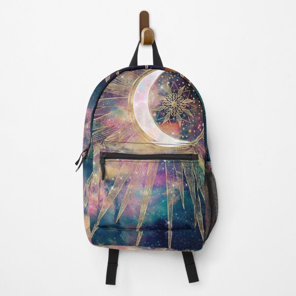 Item preview, Colorful Nebula Gold Doodles Sun Moon Mandala designed and sold by NdesignTrend.