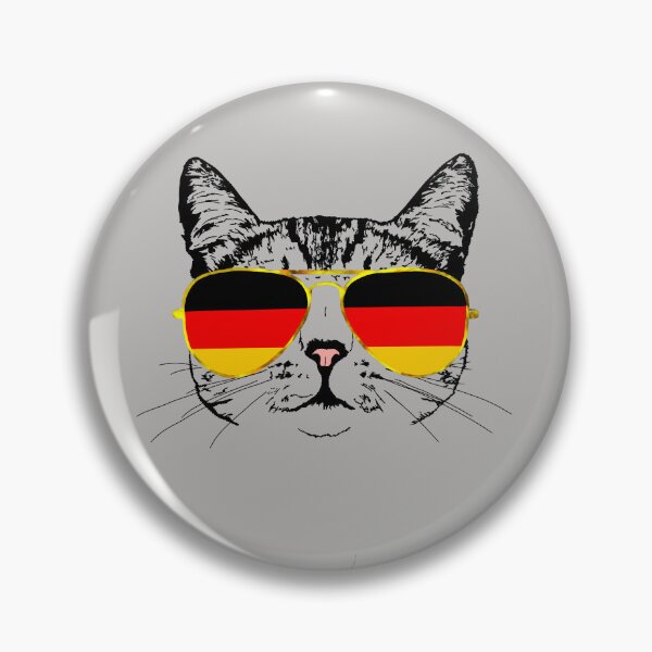 Item preview, Cat with Germany Flag Gold Aviators designed and sold by LuxeHurricane.