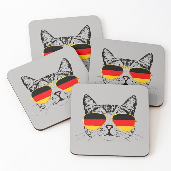 Item preview, Cat with Germany Flag Gold Aviators designed and sold by LuxeHurricane.