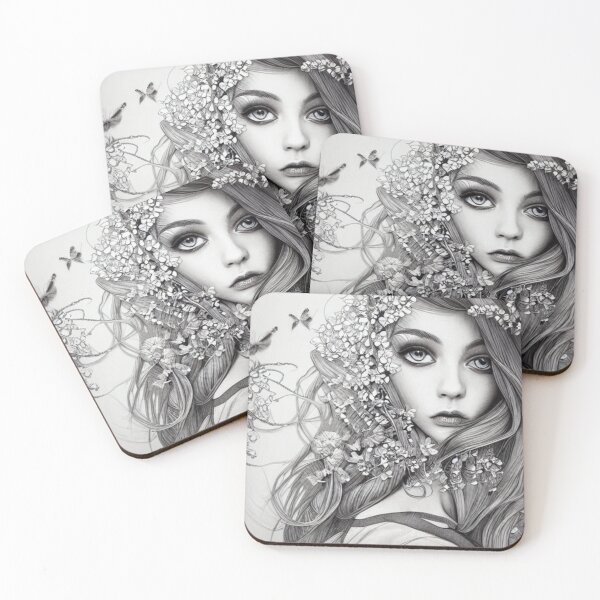 Artikelvorschau, Kunst Illustration Mädchen mit Blumen Eins entworfen und verkauft von I-Dream-Designs.