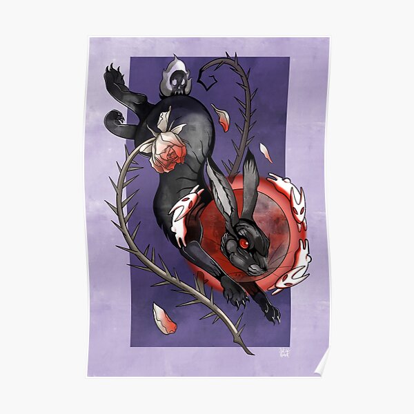 Black Rabbit Of Inle Poster For Sale By CustomCatsArt Redbubble   Poster,504x498,f8f8f8 Pad,600x600,f8f8f8.u2 