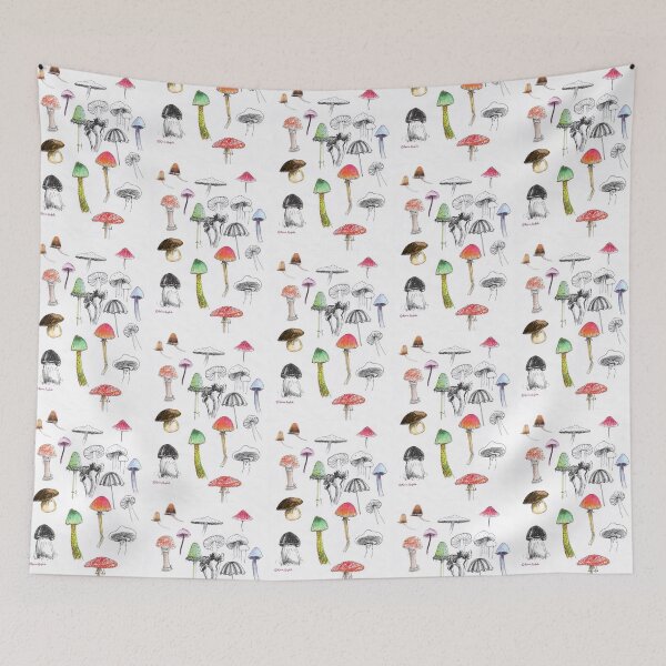 Item preview, sketch mushrooms designed and sold by Karine-Anglade.