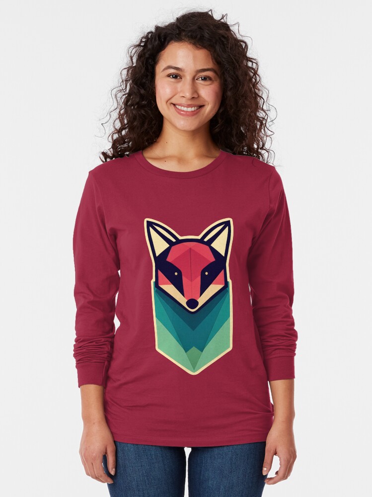 Thumbnail 2 of 5, Long Sleeve T-Shirt, Fox Sticker designed and sold by guidonr1.