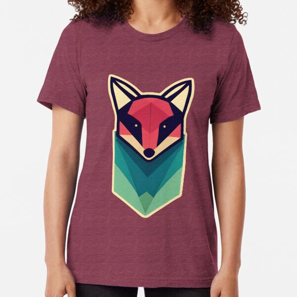 Fox Sticker  Tri-blend T-Shirt