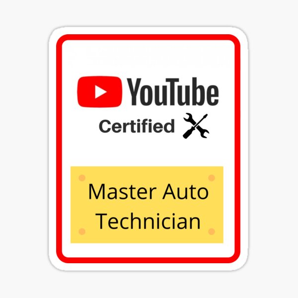 Item preview, Youtube Certified Master Auto Technician Laptop sticker , Funny Sticker  designed and sold by SonnikSpeedCo.