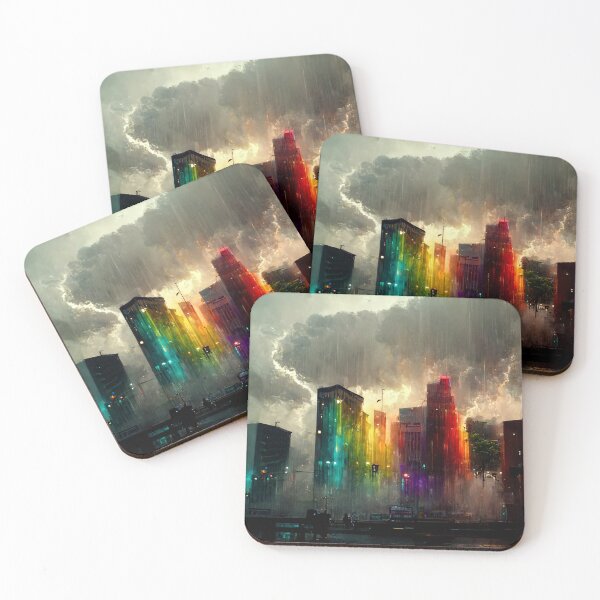 Item preview, Storming Rainbow Skyline Lightning designed and sold by LeahTT.
