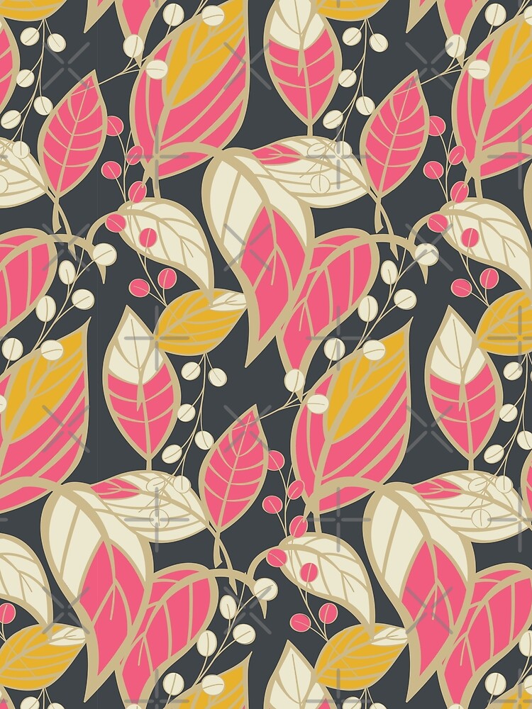 Seamless floral pattern with hand drawn leaves by BlueLela
