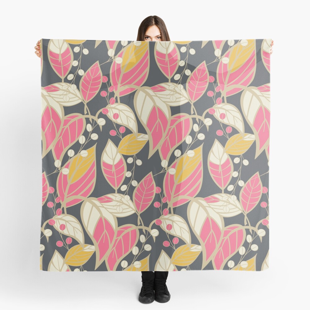 Seamless floral pattern with hand drawn leaves Scarf