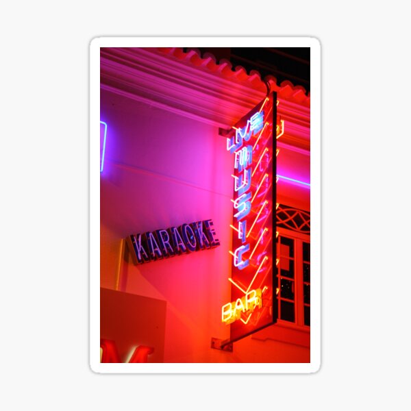Karaoke Music Neon Sign Lights Sticker