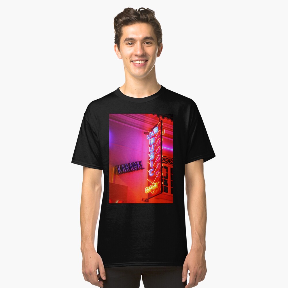 Karaoke Music Neon Sign Lights Classic T-Shirt