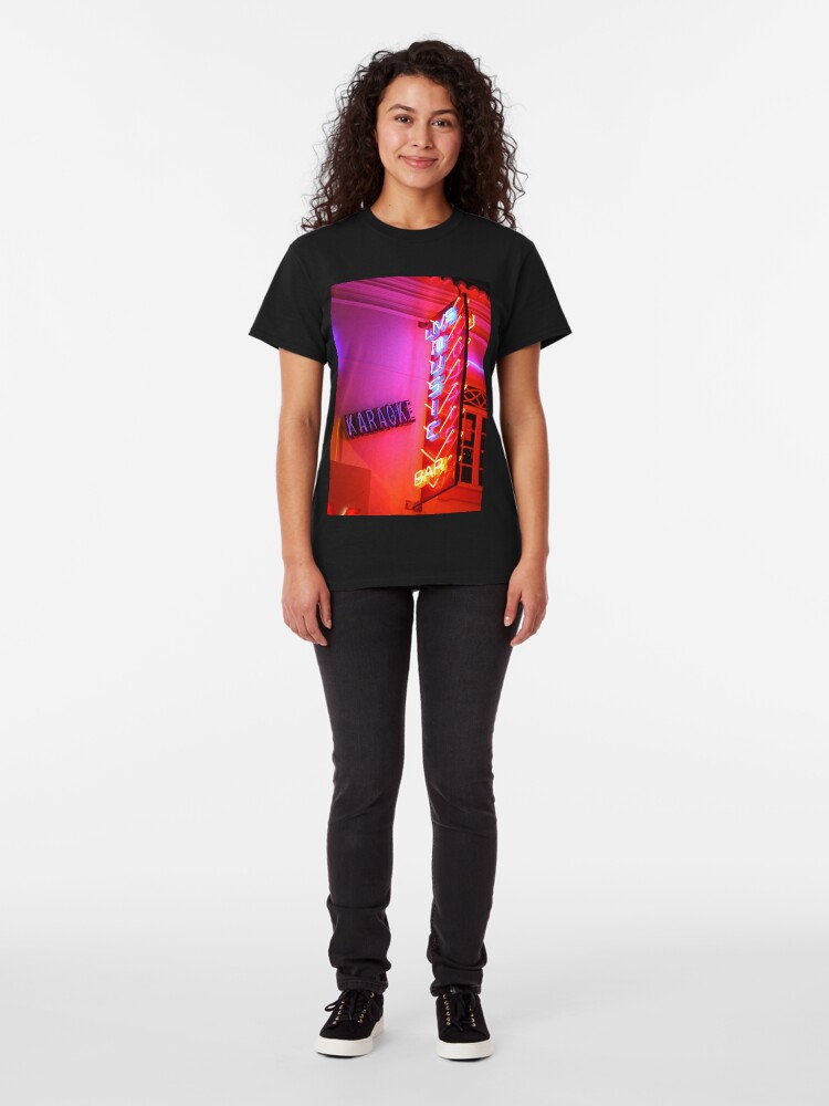 Alternate view of Karaoke Music Neon Sign Lights Classic T-Shirt