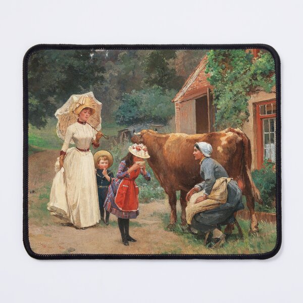 Item preview, A Visit to a Farmyard | Emile Charles Dameron | 1900 Wholesome Family Art designed and sold by CJET.
