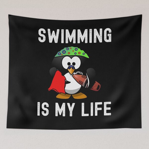 Item preview, Swimming is my life - water rats cute penguin designed and sold by VitoTDesign.