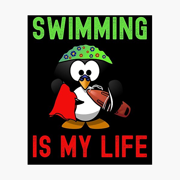 Item preview, Swimming is my life - water rats cute penguin colored designed and sold by VitoTDesign.
