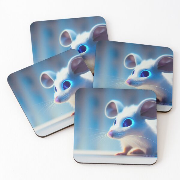 Item preview, White mouse in blue light. designed and sold by Maniock.