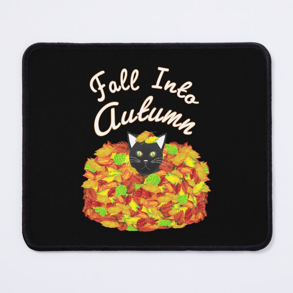 Item preview, Fall Into Autumn. Kitty Cat in Pile of Colorful Leaves. (Black Background) designed and sold by ArtByLM.