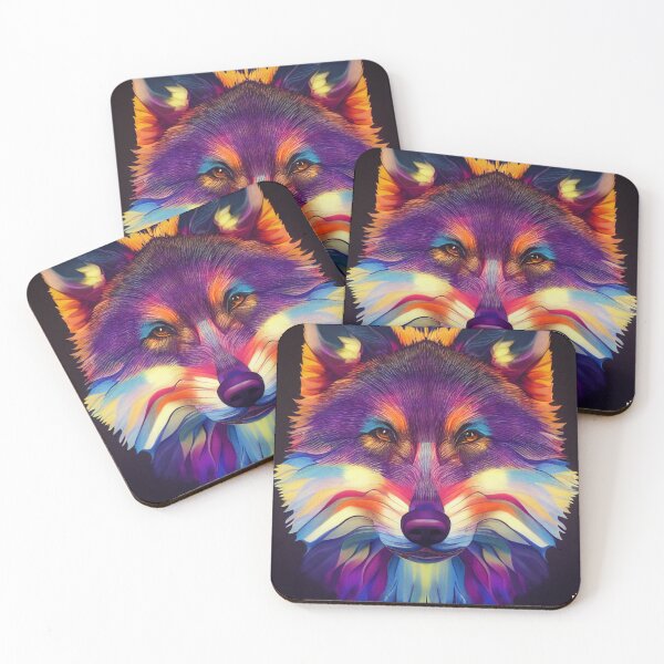 Item preview, Whimsical and colorful wolf king designed and sold by Juisevo.