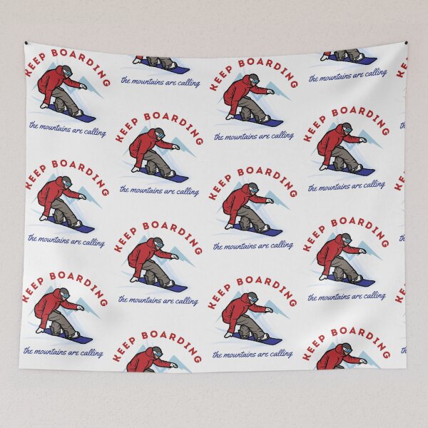 Item preview, Keep boarding the mountains are calling cool snowboarding design designed and sold by reka88.