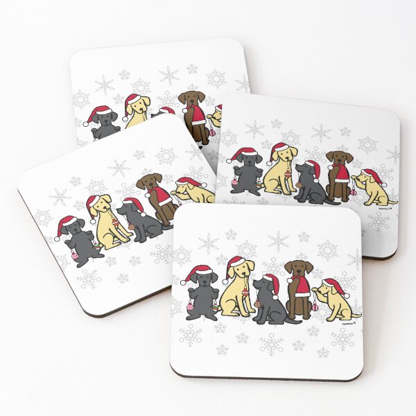 Item preview, Christmas Five Labradors designed and sold by HappyLabradors.