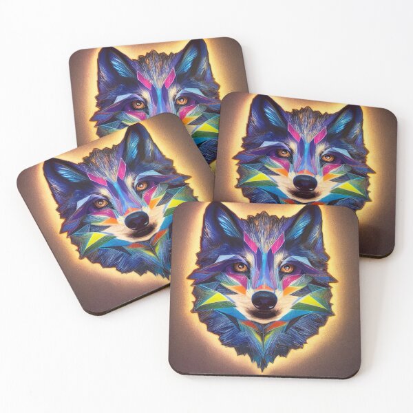 Item preview, Colorful and geometric diamond wolf designed and sold by Juisevo.
