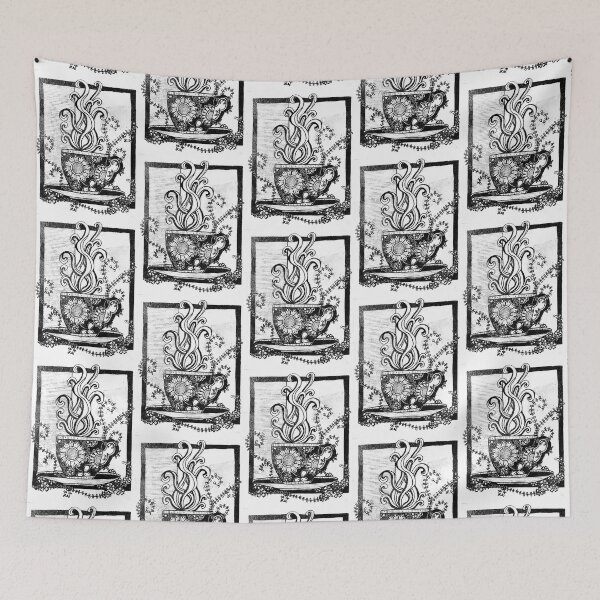 Item preview, Teatime Ink Drawing Fine Art Giclée Print designed and sold by rossartstudio.