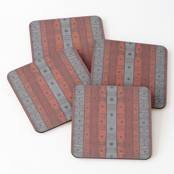 Item preview, Stripes & Dots, Striped Pattern, Grey Orange Terracotta designed and sold by Julia Khoroshikh.