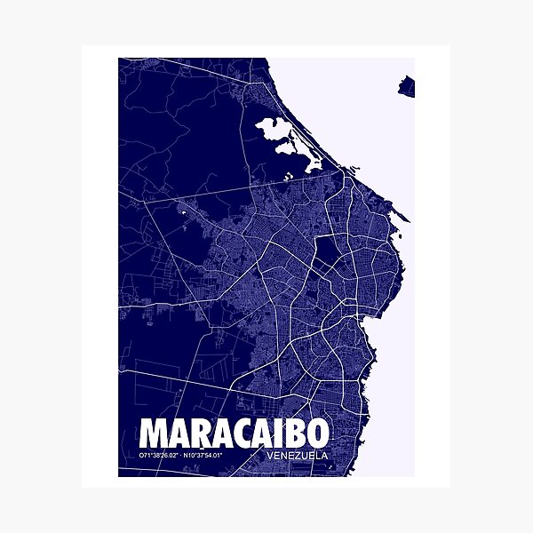 Lámina fotográfica «Póster Mapa de Maracaibo - Venezuela Travel City ...