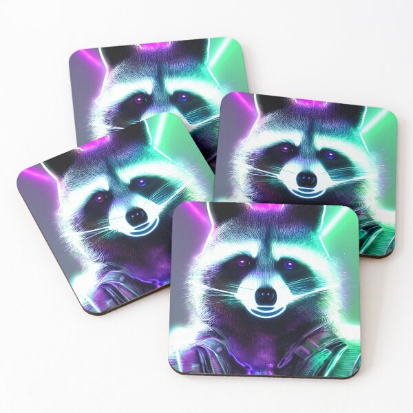 Item preview, CyberPunk Racoon, Neon Lights Retro Disco designed and sold by DanLopesMerch.