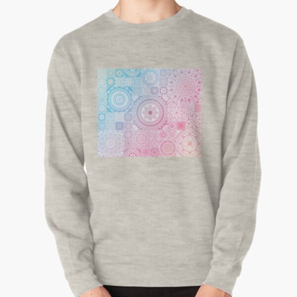 Ornamental ethnic pattern with gradient color Pullover Sweatshirt