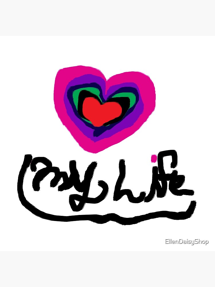 Love My Life Heart T Shirt Tee Rainbow Heart Saying And Quotes by EllenDaisyShop