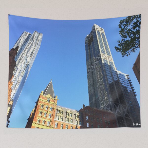 Item preview, NYC towers under a beautiful morning sun designed and sold by AHELENE.