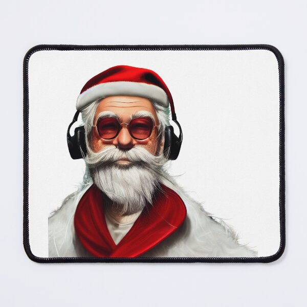 Item preview, Santa wearing headphone and sunglasses AI generated art designed and sold by seelya83.