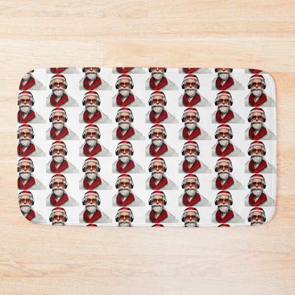 Item preview, Santa wearing headphone and sunglasses AI generated art designed and sold by seelya83.