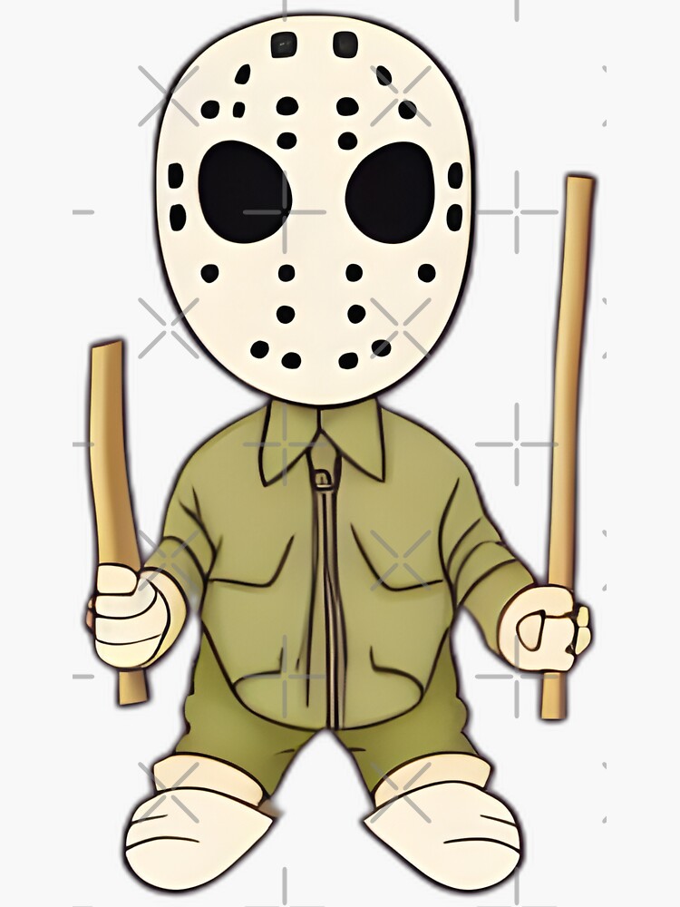 Cute Jason Voorhees Halloween Killer Stick Sticker Sticker For Sale By Horrorscape Redbubble