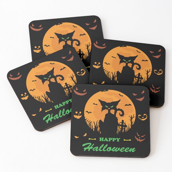 Item preview, Happy Halloween Scary Black Cat designed and sold by ReadStudios99.
