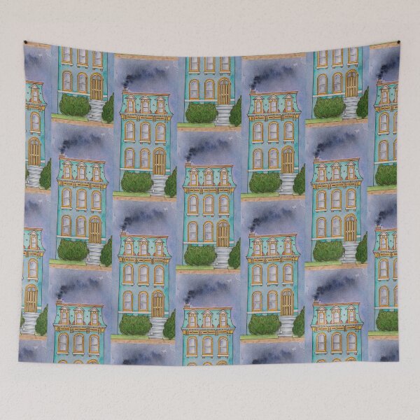 Item preview, Hand painted watercolor house in a colorful landscape designed and sold by Chantellearts.