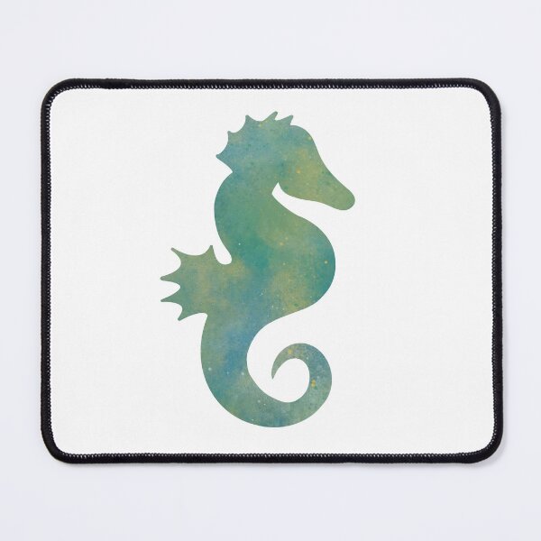 Item preview, Seahorse watercolor silhouette blue and greens designed and sold by Krista Robertson.
