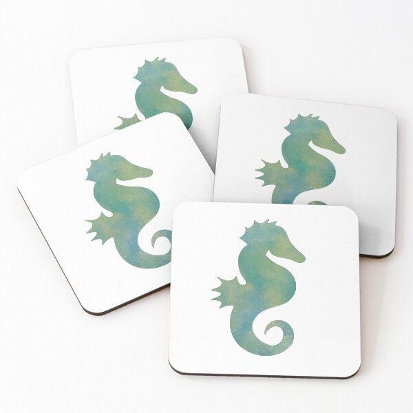 Item preview, Seahorse watercolor silhouette blue and greens designed and sold by Krista Robertson.