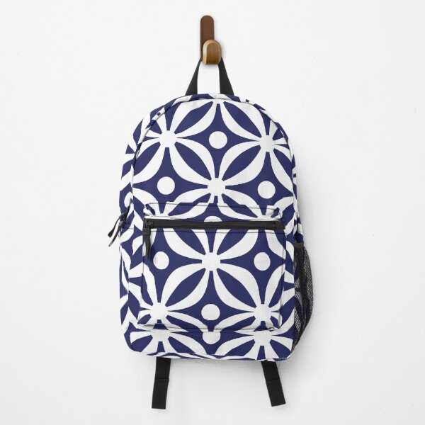 Item preview, Geometric Flower Pattern Navy Blue 421 designed and sold by tonymagnerart.