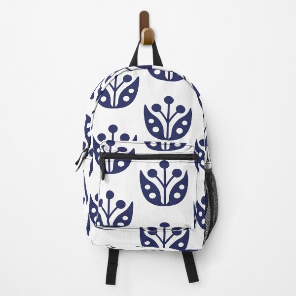 Item preview, Mid Century Modern Flower Pattern Navy Blue 721 designed and sold by tonymagnerart.